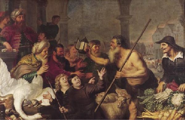 Diogenes searches for a man, Cornelis de Vos